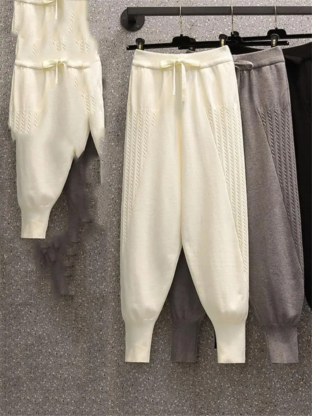Women's Pants Autumn and Winter High Waist Knitted Pencil Pants Fashionable Harem Pants for Women