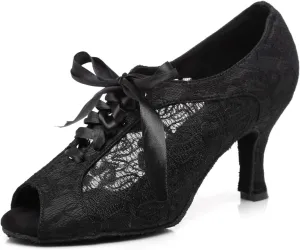 Women's Peep Toe Synthetic Ballroom Morden Tango Party Wedding Practice Professional Dance Shoes
