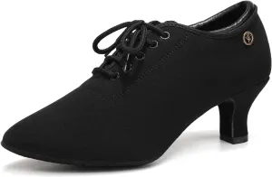 Womens Practice Latin Salsa Ballroom Dancing Shoes for 2 Inch Heel Black
