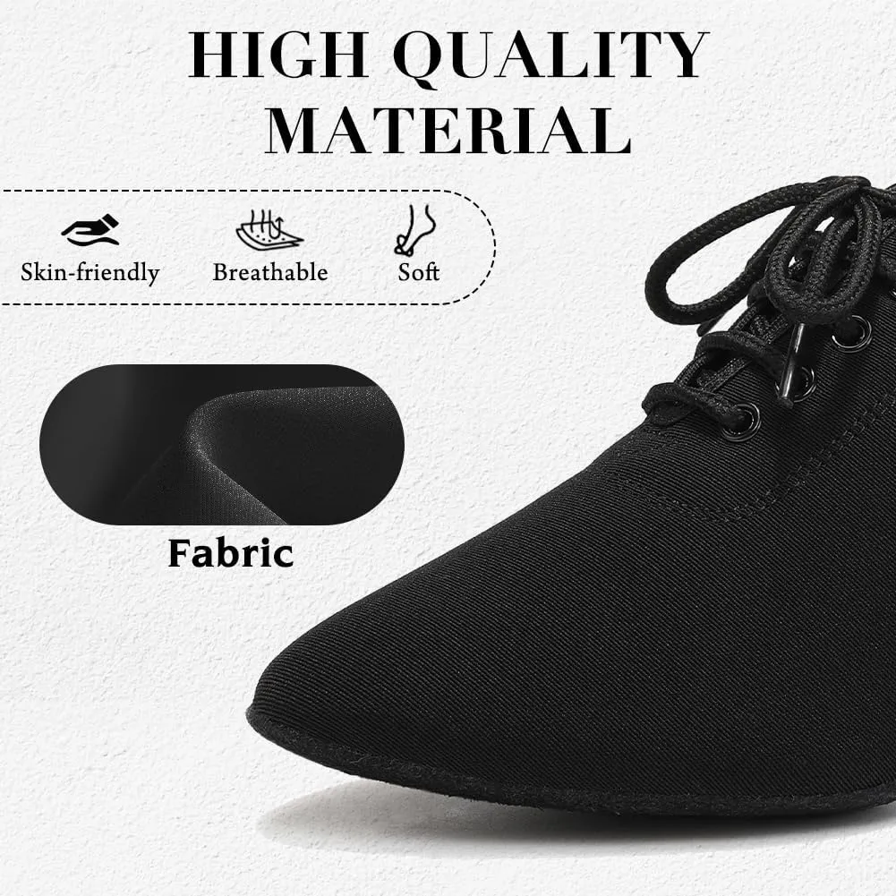 Womens Practice Latin Salsa Ballroom Dancing Shoes for 2 Inch Heel Black