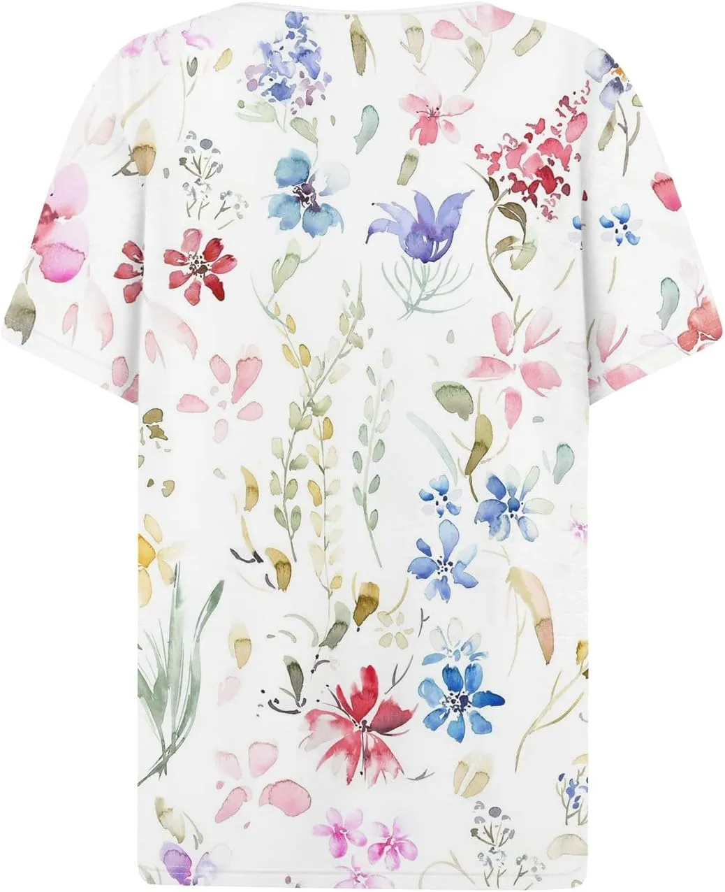 Womens Short Sleeve Tops Dressy Casual Floral Print Henley Button Down Shirts Spring Blouse Summer Fashion 2025