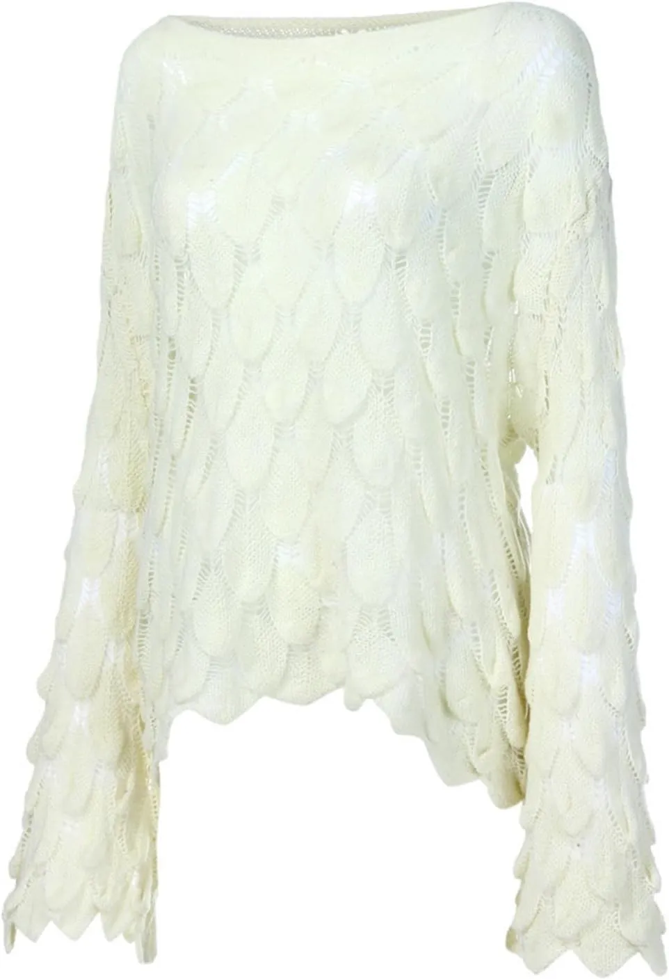 Women's Solid Color Round Neck Bell Sleeve Pullover Knitwear Fashion Short Sweater Sweaters for Women Trendy
