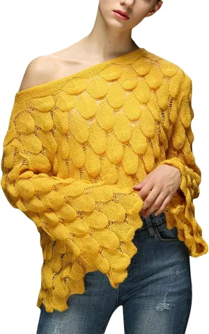 Women's Solid Color Round Neck Bell Sleeve Pullover Knitwear Fashion Short Sweater Sweaters for Women Trendy