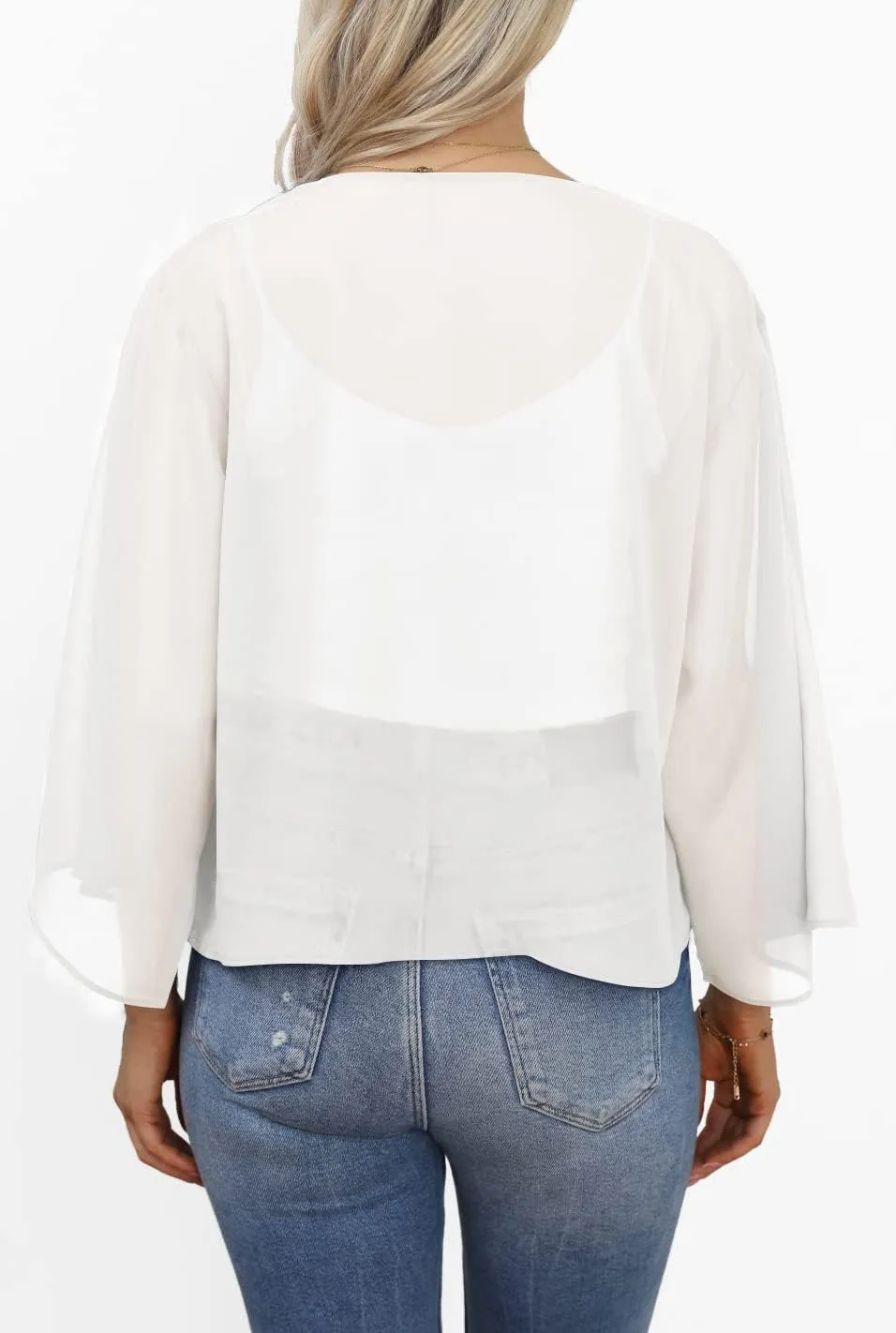 Womens Summer Tops Short Shrugs Kimono Cardigans Casual Chiffon Bolero Jackets