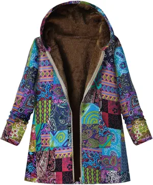 Women's Trench Short Jacket Coat Floral Print Jacket Chinese Style Patchwork Outwear
