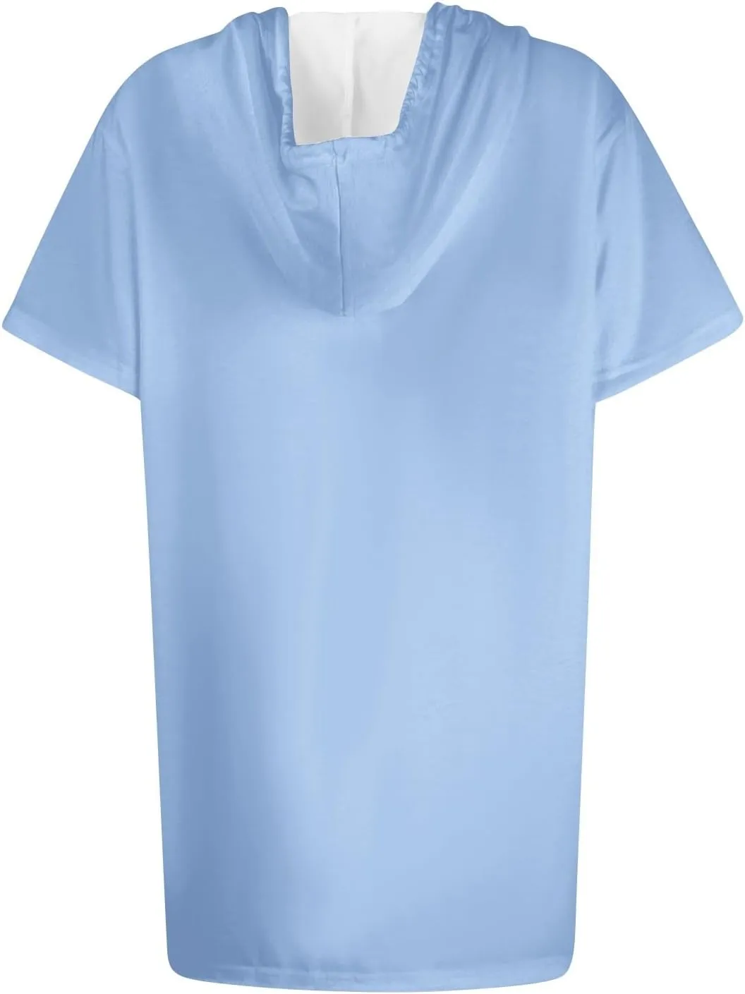 Womens Tunics to Wear with Leggings Oversized Outdoor Sports Hoodies Summer Short Sleeve Hooded Tshirts with Pockets