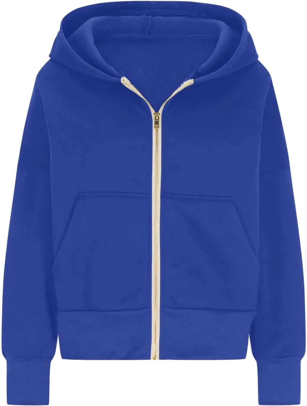 Womens Zip Up Hoodie Fleece Sweatshirt 2025 Fashion Long Sleeve Jacket with Pockets Loose Fit Casual Trendy