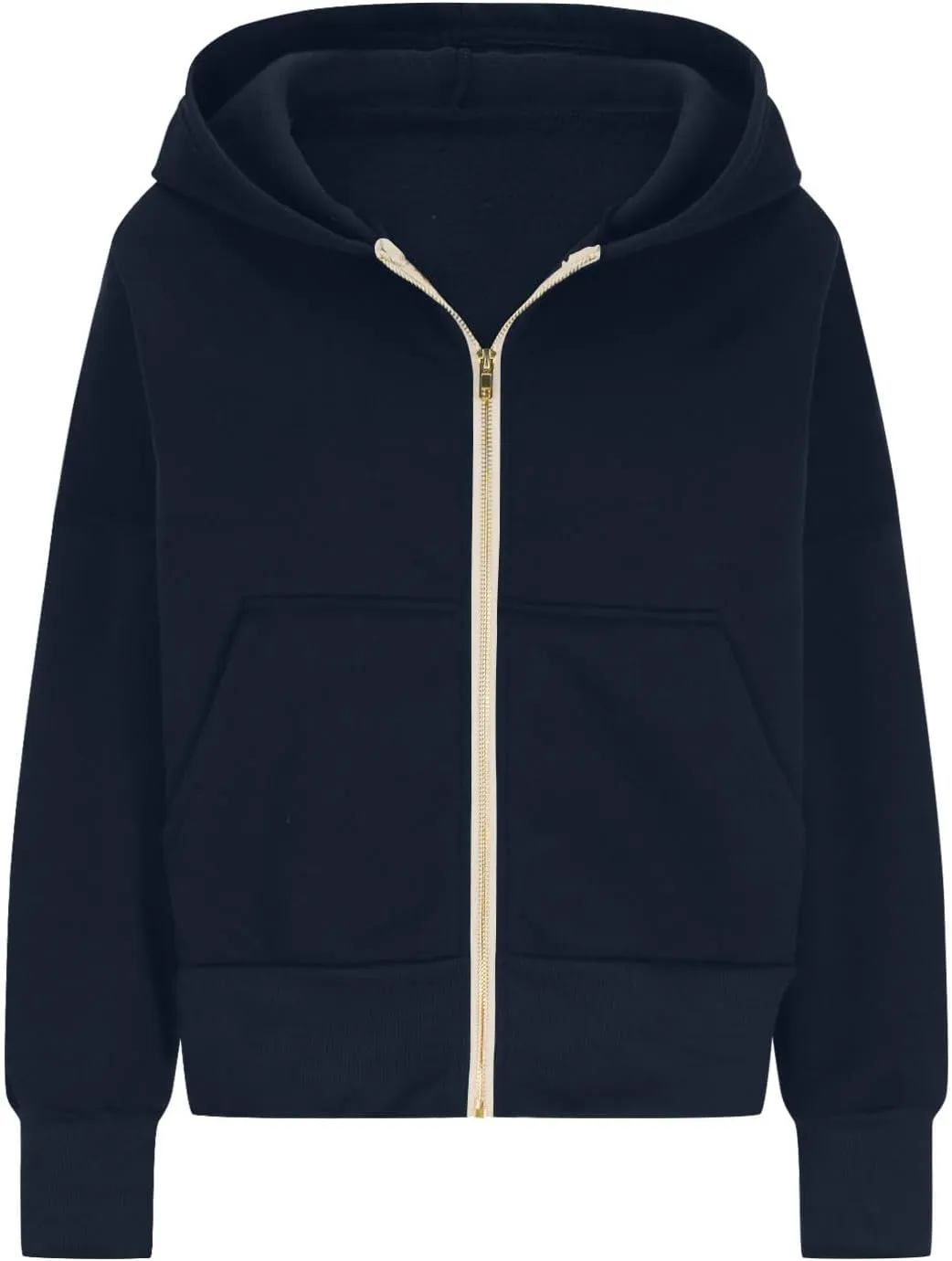 Womens Zip Up Hoodie Fleece Sweatshirt 2025 Fashion Long Sleeve Jacket with Pockets Loose Fit Casual Trendy