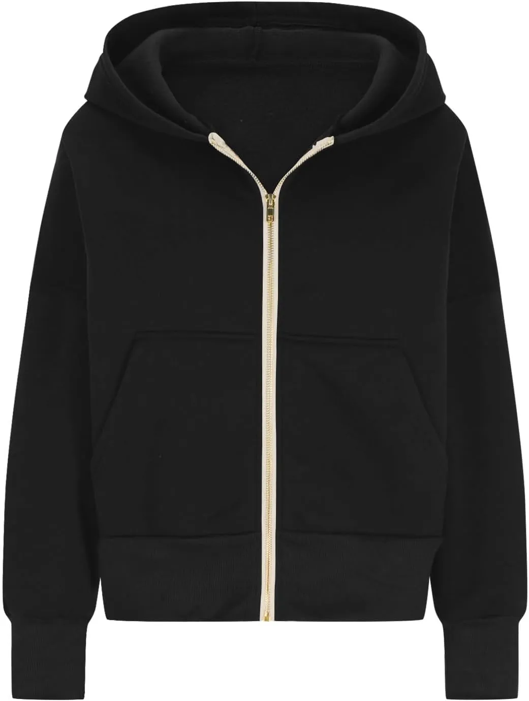 Womens Zip Up Hoodie Fleece Sweatshirt 2025 Fashion Long Sleeve Jacket with Pockets Loose Fit Casual Trendy