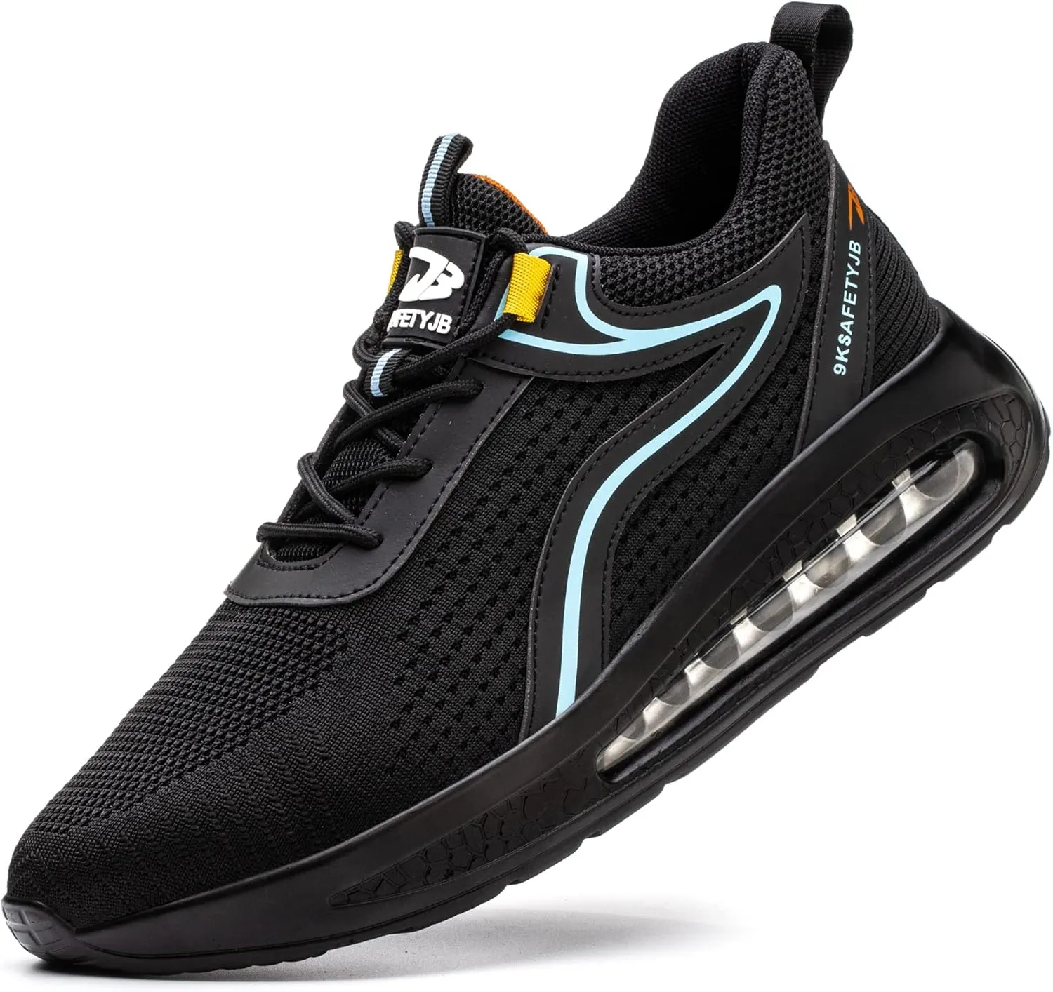 XUNRUO Safety Work Shoes for Mens Womens, Breathable Safety Steel Toe Athletic Sneakers, Lightweight Construction Carpenter Shoes