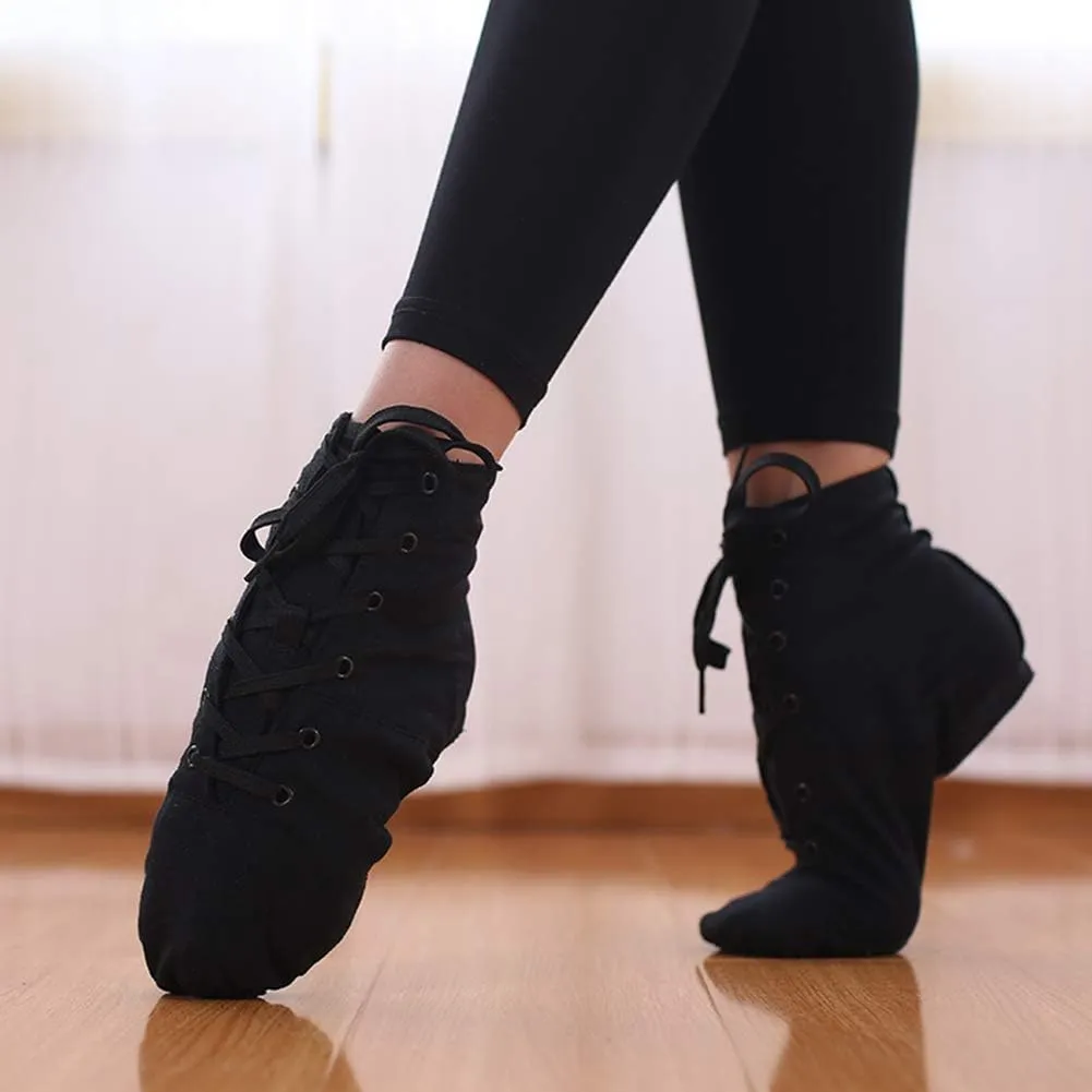 YKXLM Women's Breathable Canvas Jazz Dance Shoes Lady Latin Tango Ballroom Dance Shoes,Model TJGBFBJS