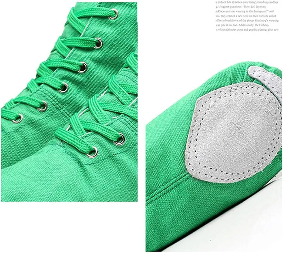 YKXLM Women's Breathable Canvas Jazz Dance Shoes Lady Latin Tango Ballroom Dance Shoes,Model TJGBFBJS
