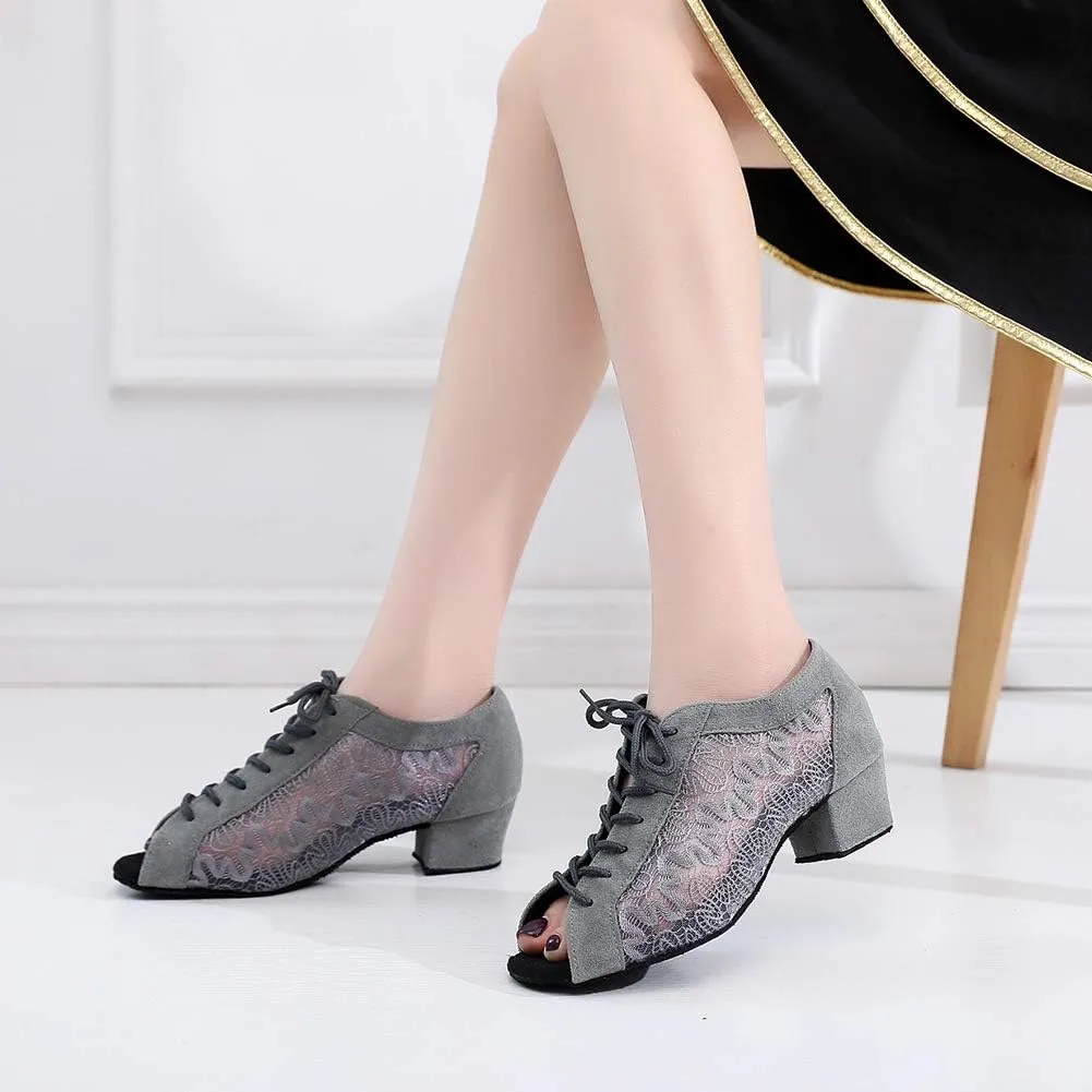 YKXLM Women's Latin Dance Shoes, Ballroom Performance Wedding Party Dance Shoes,Model QJW2002