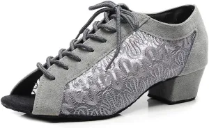YKXLM Women's Latin Dance Shoes, Ballroom Performance Wedding Party Dance Shoes,Model QJW2002