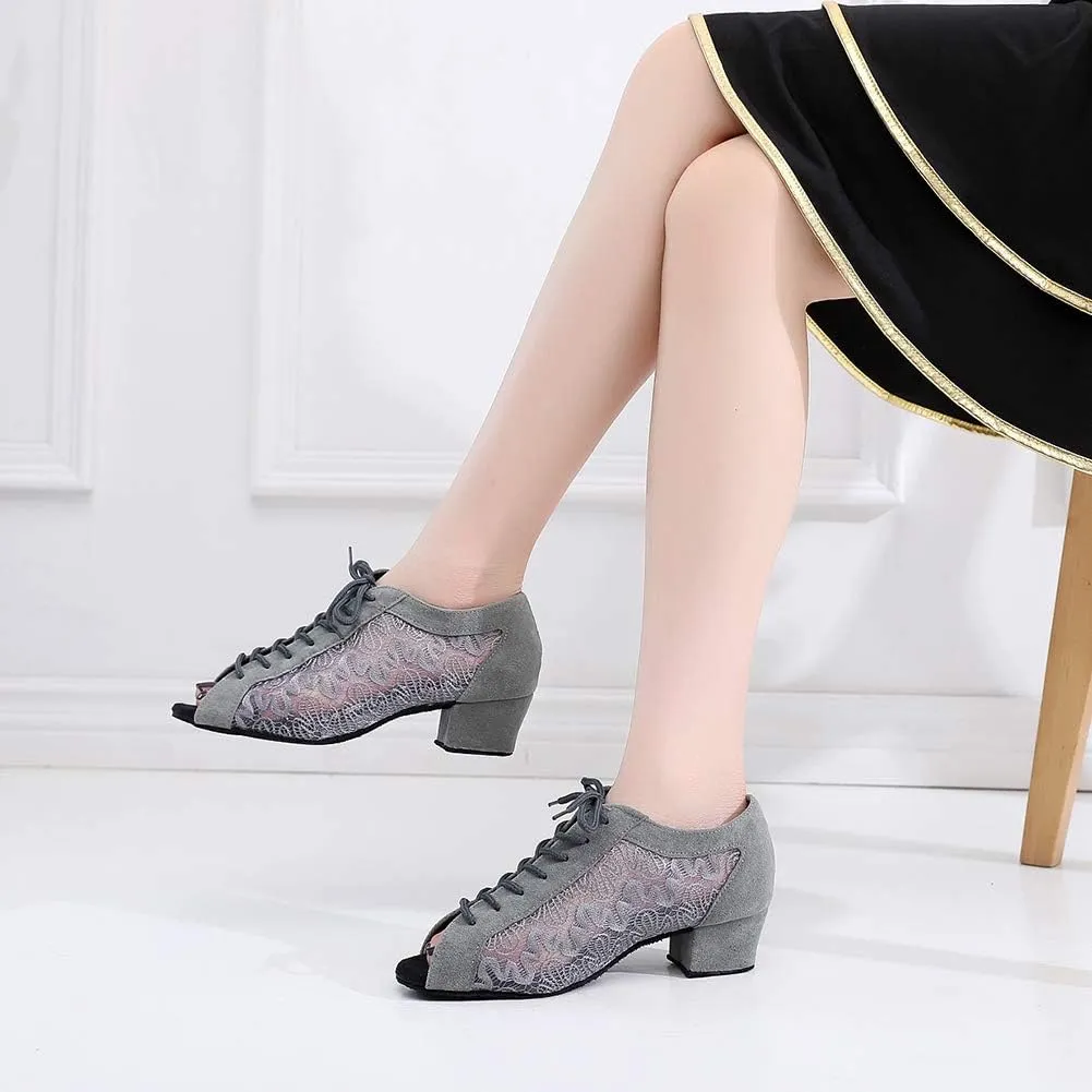 YKXLM Women's Latin Dance Shoes, Ballroom Performance Wedding Party Dance Shoes,Model QJW2002