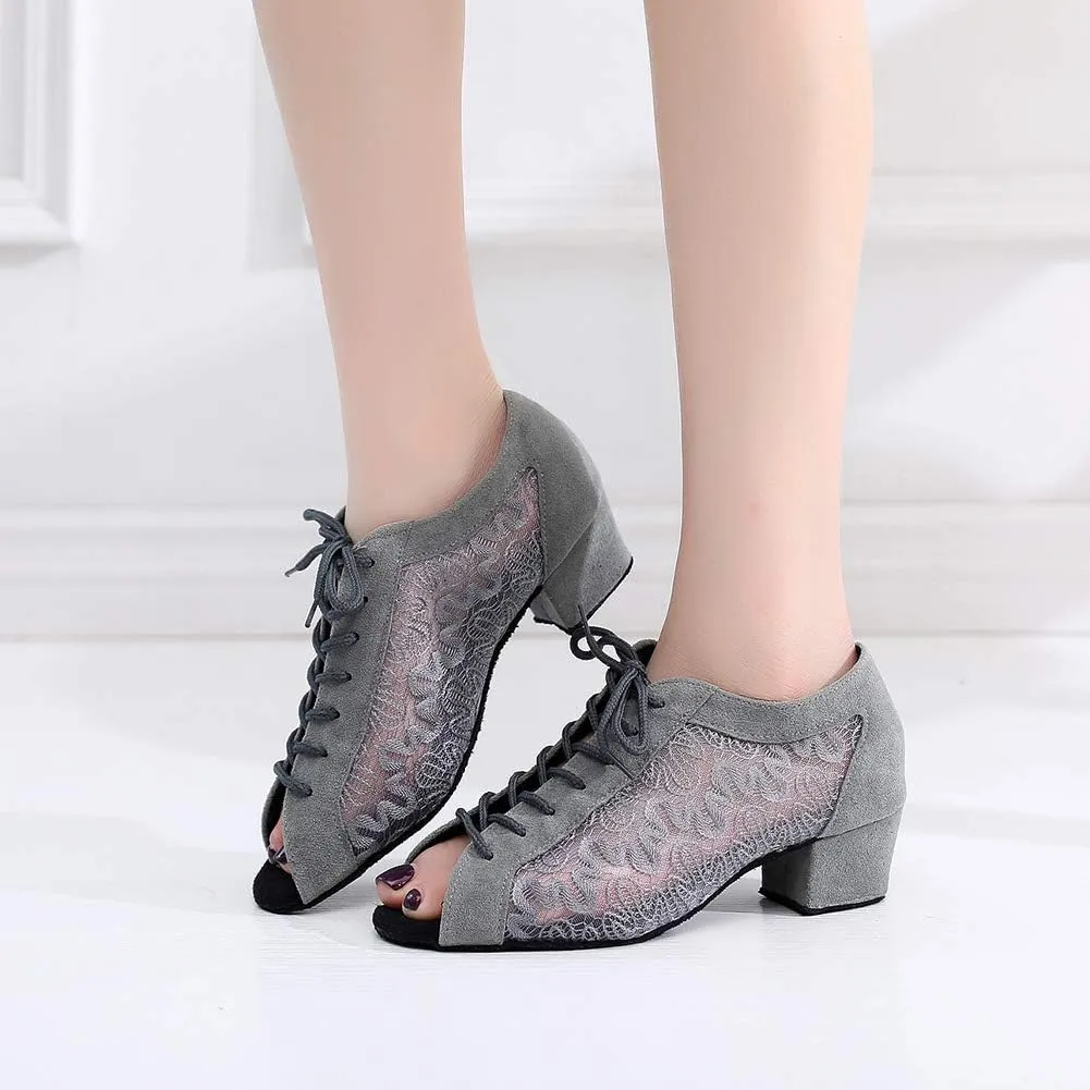 YKXLM Women's Latin Dance Shoes, Ballroom Performance Wedding Party Dance Shoes,Model QJW2002