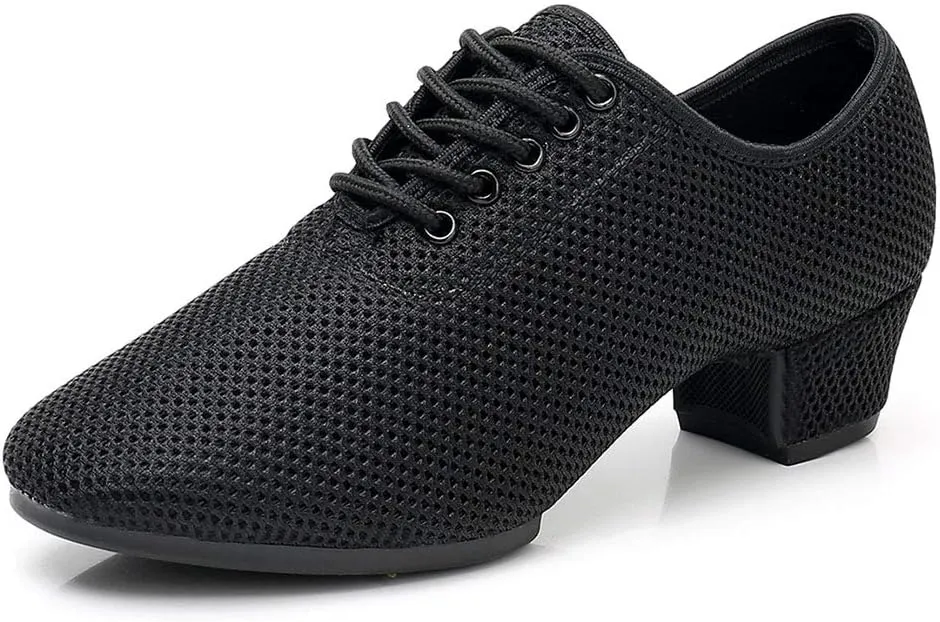 YKXLM Women's Mesh Jazz Modern Split-Sole Dance Shoes for Ballroom,Model LPWY112
