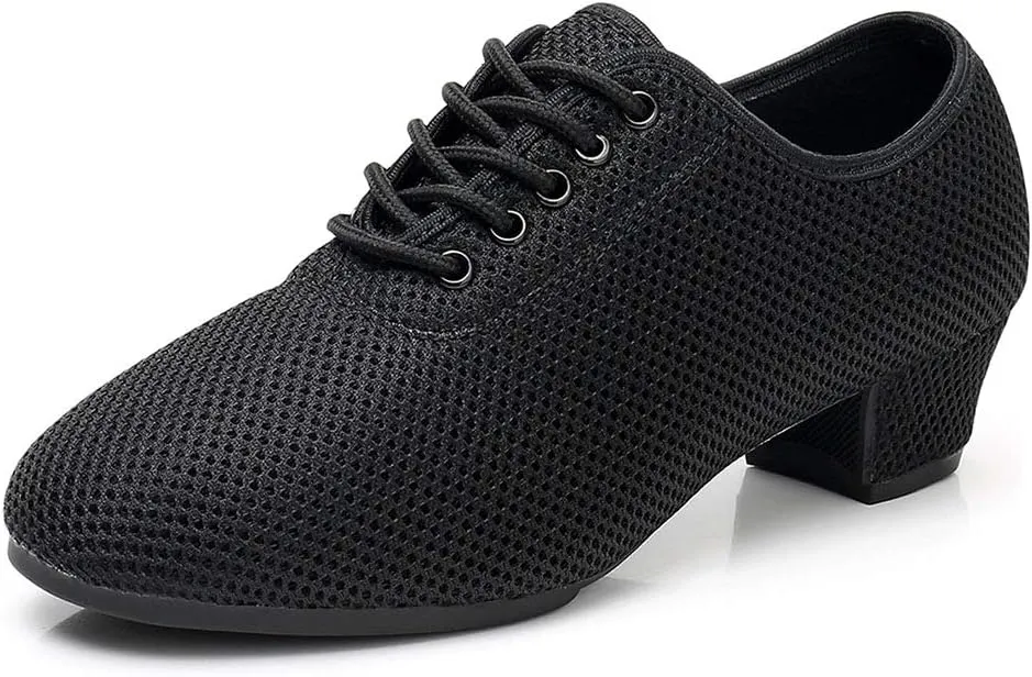 YKXLM Women's Mesh Jazz Modern Split-Sole Dance Shoes for Ballroom,Model LPWY112