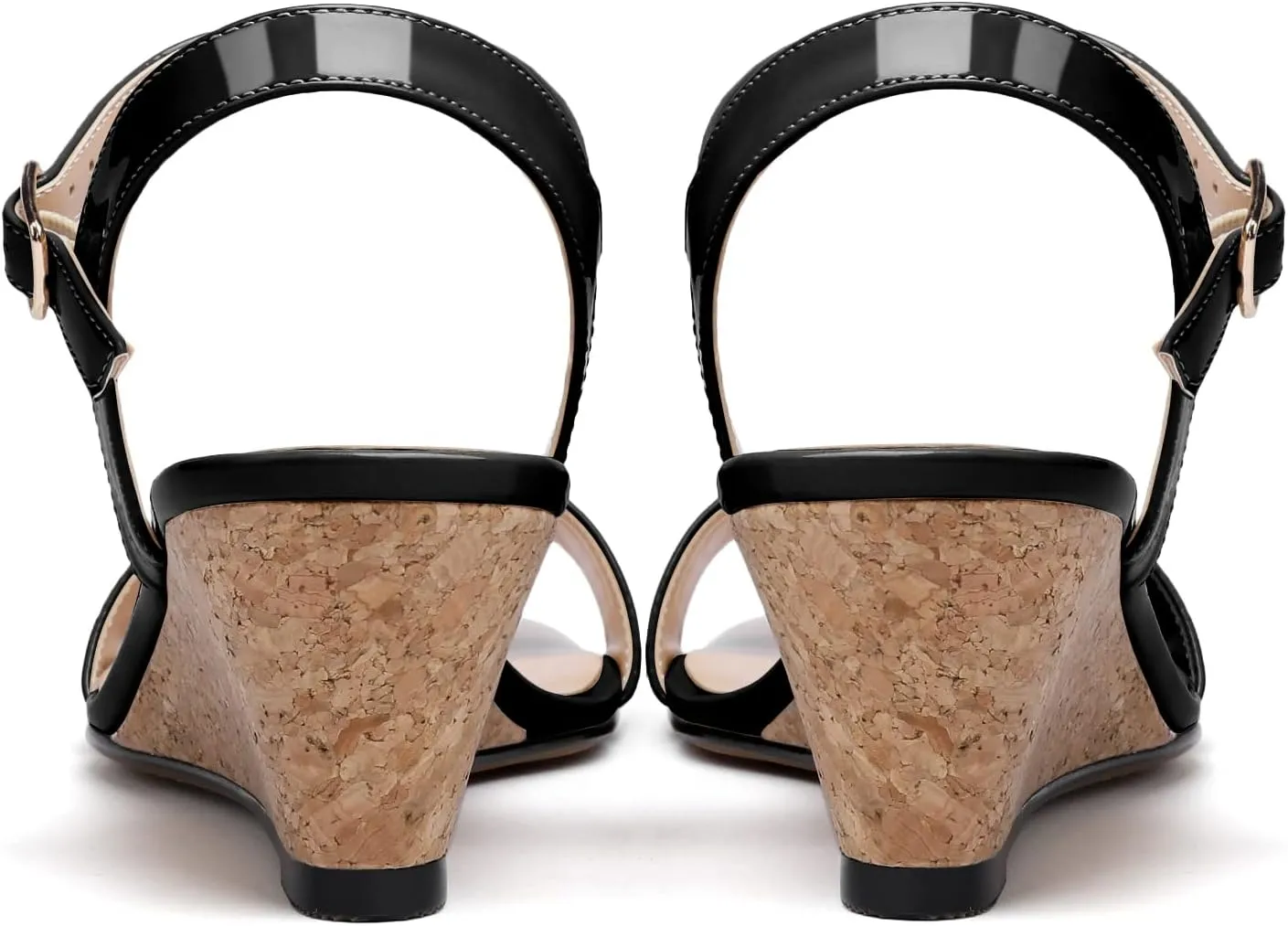 YODEKS Low Wedge Heel Sandals Women Summer Sandals Open Toe Pump Shoes for Evening Party Dress Casual