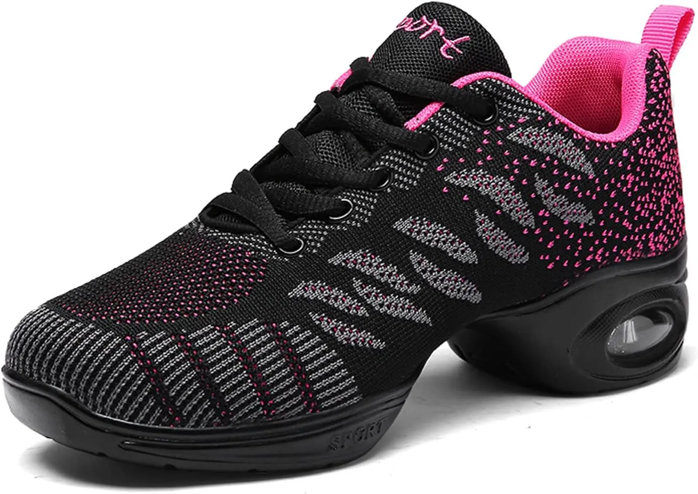 YUKTOPA Womens Dance Sneakers Jazz Shoes Lace-up Walking Shoes Lightweight Breathable Lady Platform Shoes