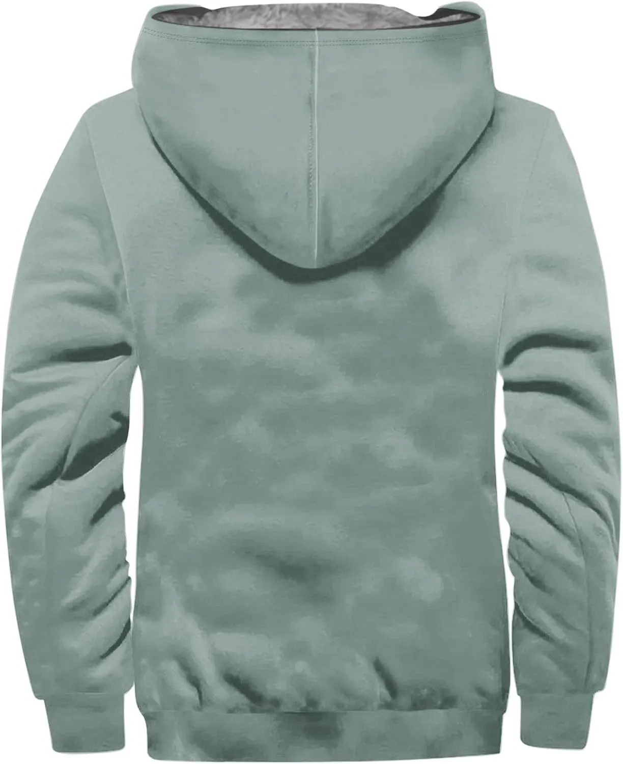 Zeiyignr Hoodies for Men Heavyweight Fleece Sweatshirt - Full Zip Up Thick Sherpa Lined Jackets Warm Winter Coat Windbreaker