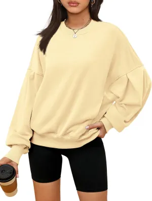 ZHENWEI Sweatshirts for Women Crewneck Pullover Sweaters with Pockets