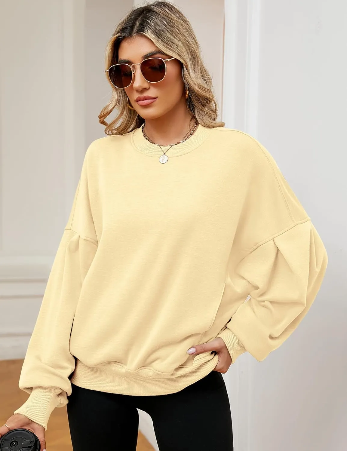 ZHENWEI Sweatshirts for Women Crewneck Pullover Sweaters with Pockets