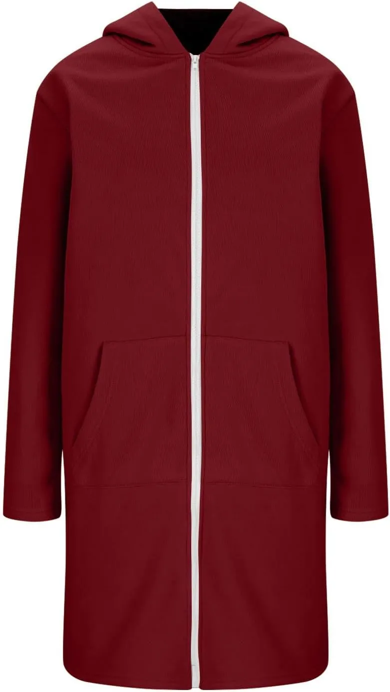 Zip Up Hoodies for Women Oversized Long Sleeve Sweatshirts Casual Fleece Hooded Coat Fall Long Jacket with Pockets
